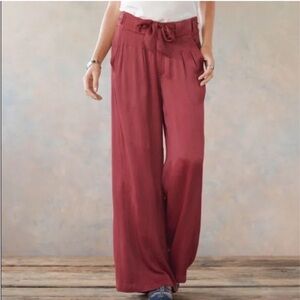 Sundance Wide Leg Pants | Size P4 | Tie Waist | Mauve Pink